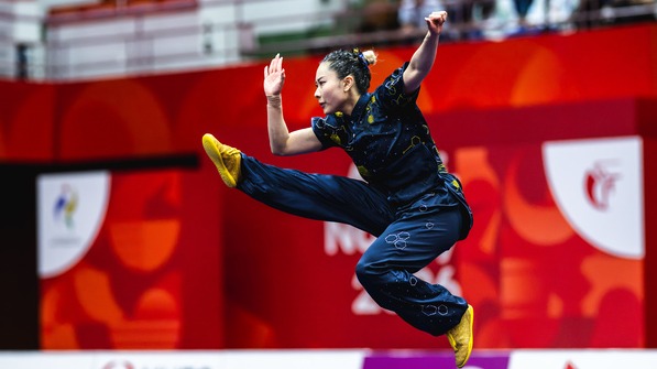 第20屆亞運會 ── 沈曉榆在武術女子長拳決賽中勇奪金牌 (2026) 相片：中國香港體育協會暨奧林匹克委員會