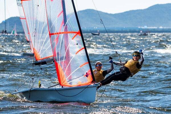 The 20th Asian Games – Chloe Kong and Mccarley Wong win gold medal in the Girls' Skiff - 29er (2026) Photo: Sports Federation & Olympic Committee of Hong Kong, China