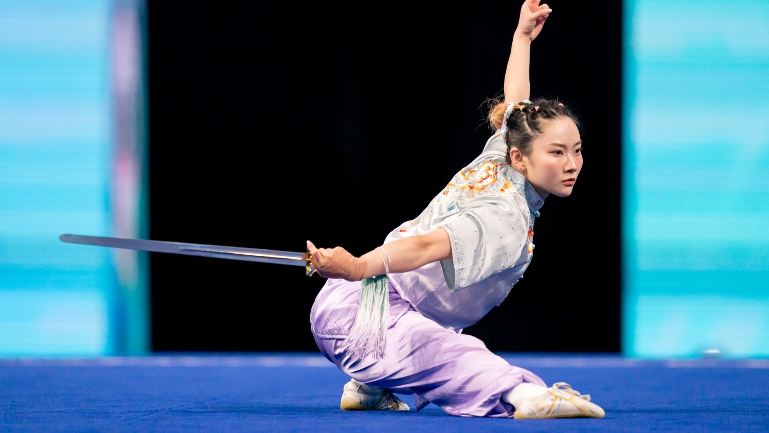 Lydia Sham wins the gold medal in Wushu - Women's Changquan - Jianshu - Qiangshu Combined at The 12th World Games in Chengdu (2025) Photo: Sports Federation & Olympic Committee of Hong Kong, China