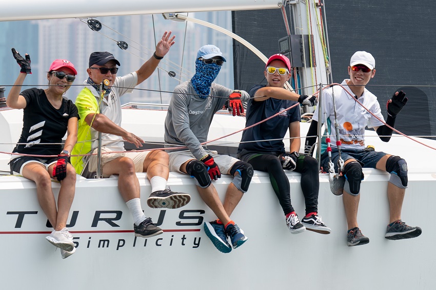 A Big Boat crew in high spirits. Courtesy of Royal Hong Kong Yacht Club