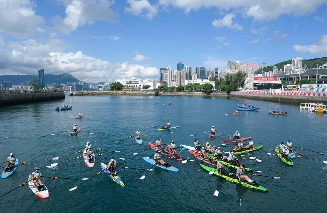 Cross harbour parade at the Victoria Harbour