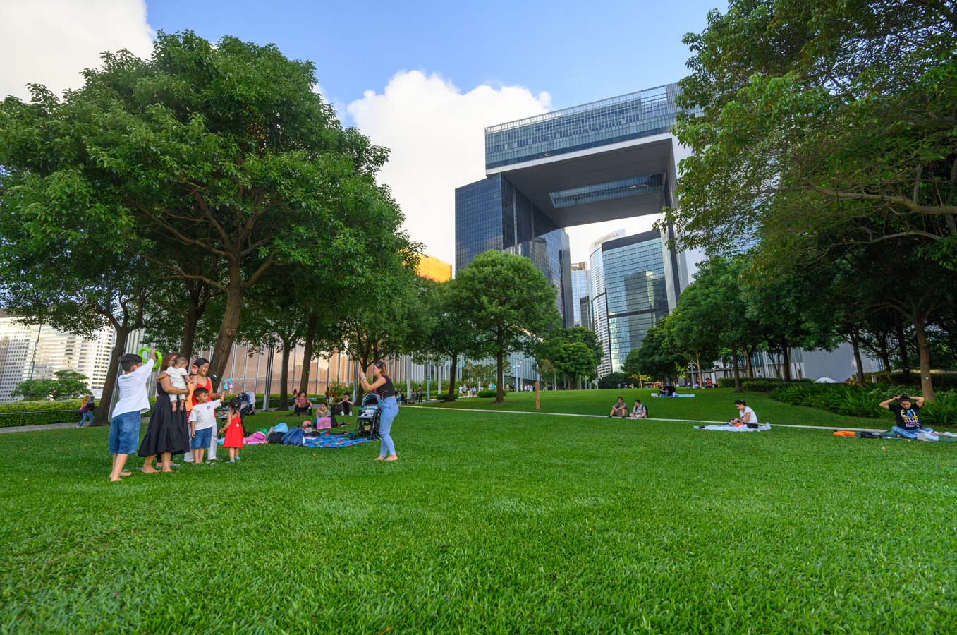 Spacious public lawn at Tamar Park (2022)