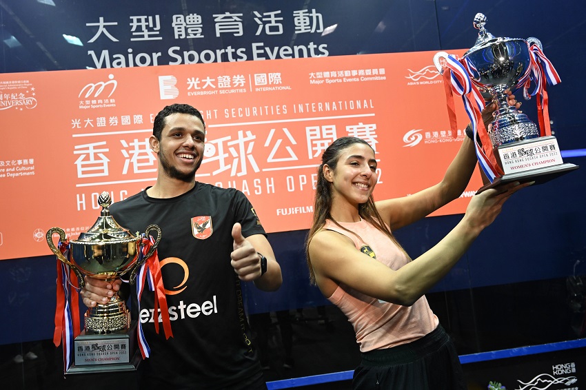 The Egyptian duo Hania El Hammamy and Mostafa Asal are crowned champions in Hong Kong.
