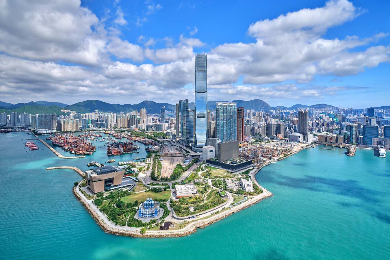 Wide view of West Kowloon Culture District (2022)