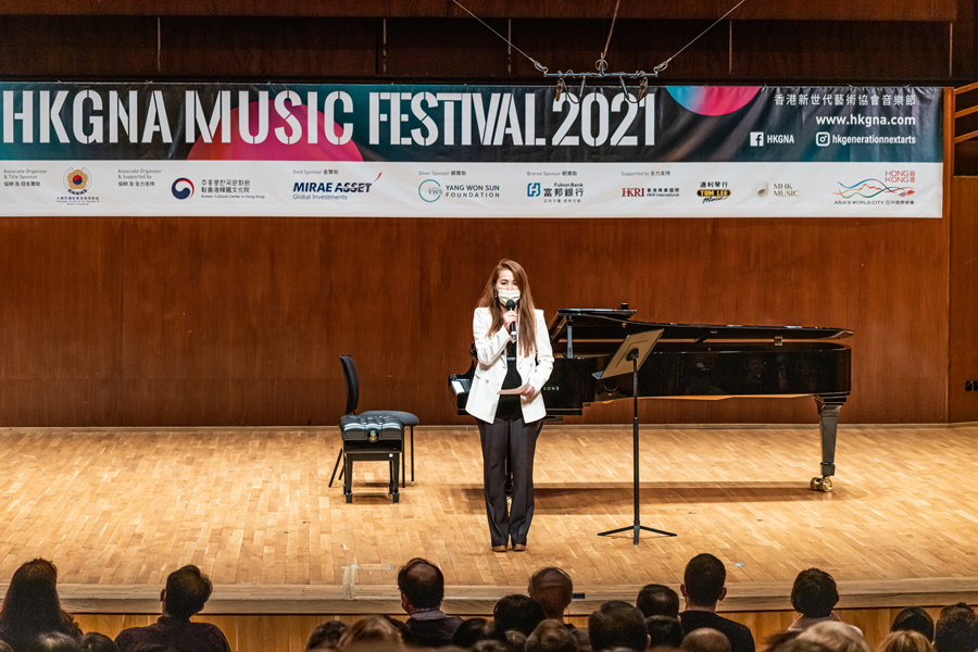 Welcome speech by HKGNA Founder Michelle Kim at the HKGNA Music Festival 2021 Opening Concert.