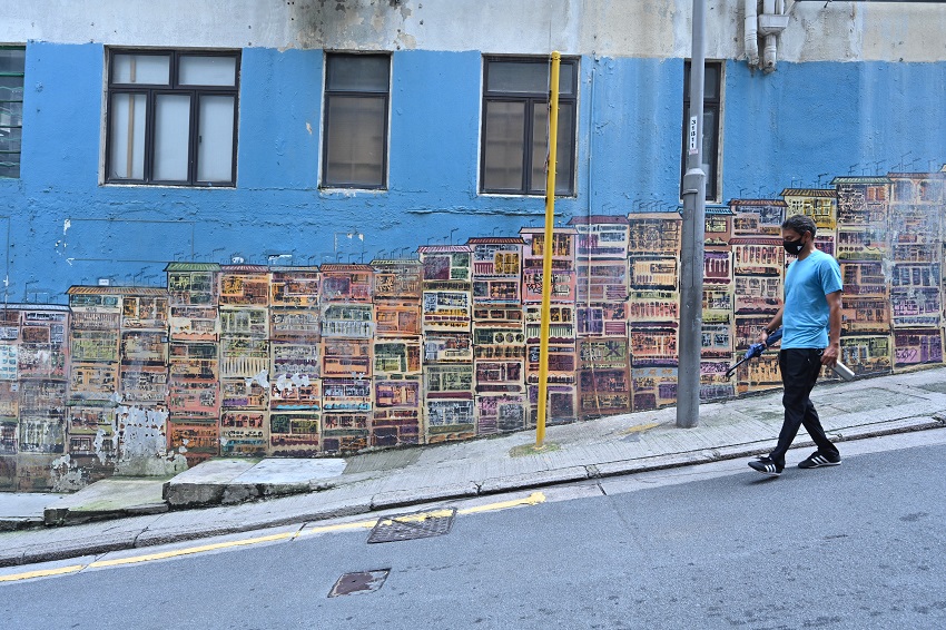The mural painting at Graham Street in Central (2021)