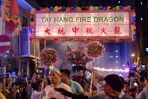 Tai Hang Fire Dragon dances for good fortune